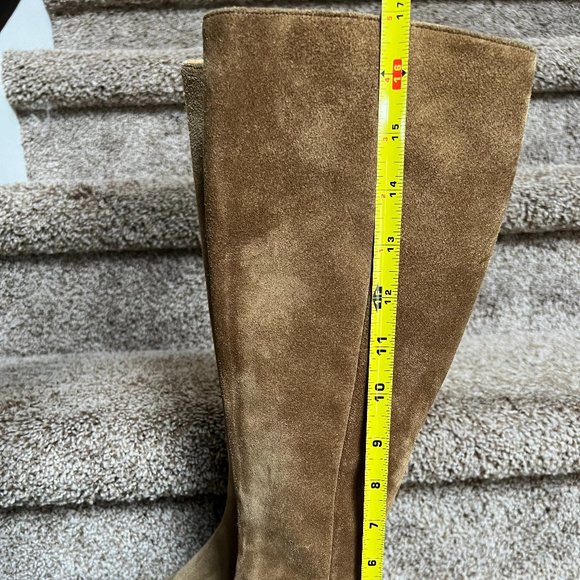 Emma Hope Women's Brown Leather Almond Toe Zipper Riding Boots. - Picture 6 of 11